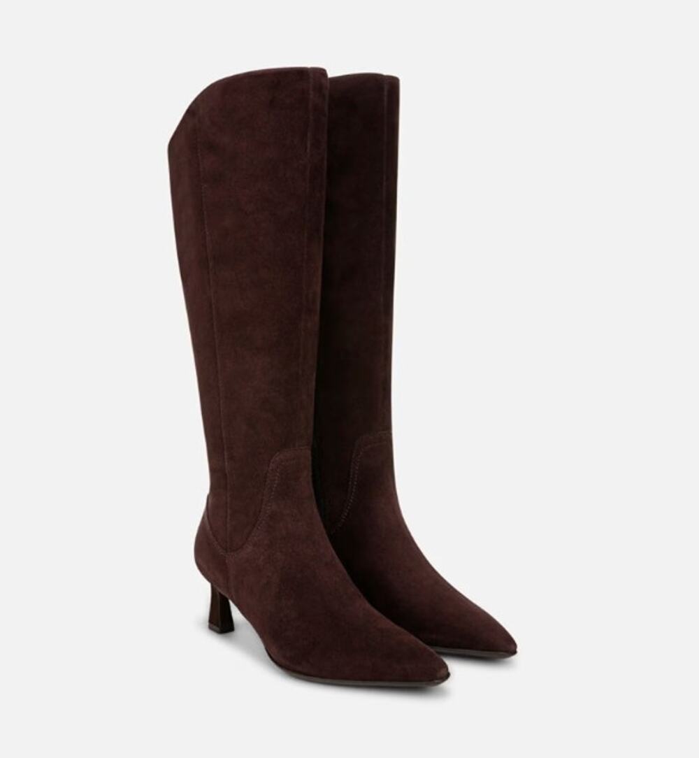 Naturalizer Deesha Knee High Boot Mahogany Brown Suede Size 9.5 Wide NIB Comfy